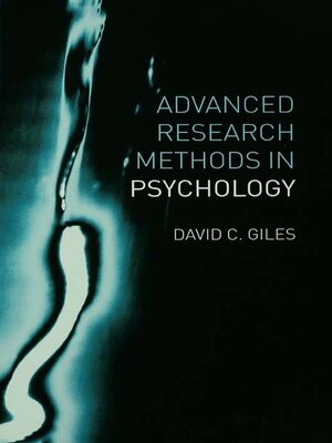 cover image of Advanced Research Methods in Psychology